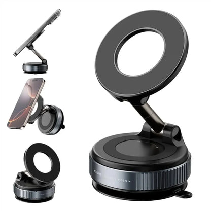 Foldable Magnetic Car Phone Holder | 360° Rotating Suction Mount, Universal
